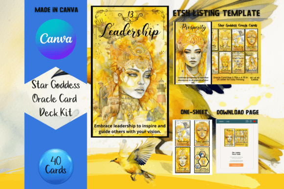 Download Star Goddess Oracle Cards Canva Template - Cards Collection