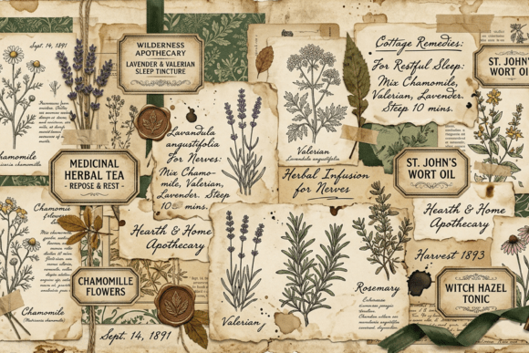Download Vintage Nature Labels Junk Journal Page - Premium Resources