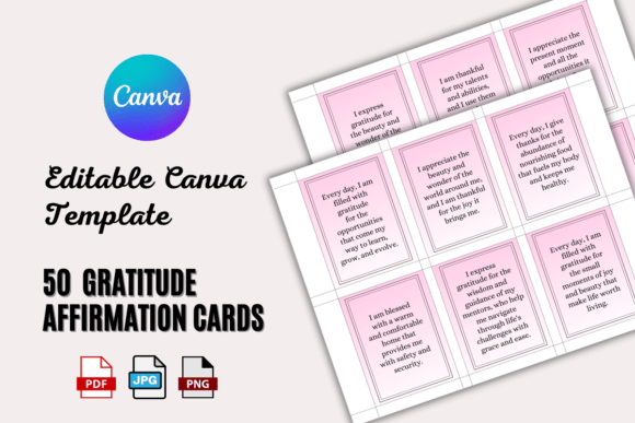 Download 50 GRATITUDE AFFIRMATION CARDS PRINTABLE - Cards Collection