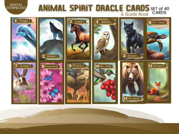 Download Animal Oracle Cards Kit Canva Templates - Cards Collection