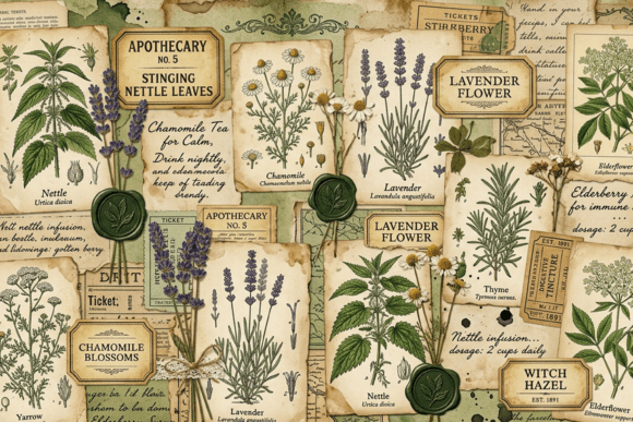 Download Vintage Garden Labels Junk Journal Page - Premium Bundle