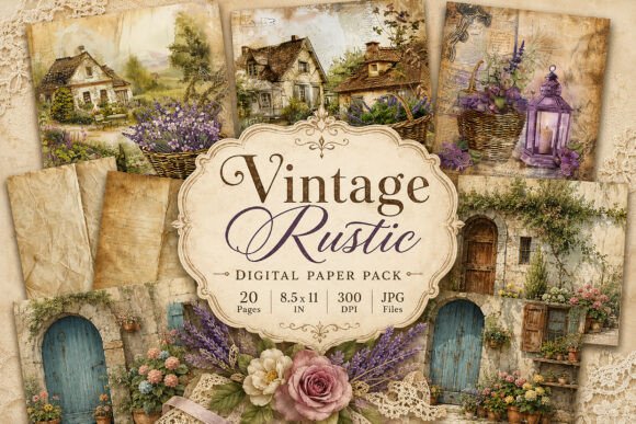 Download Vintage Cottage Garden Junk Journal Set - Premium Bundle