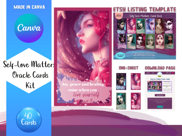 Download Self-Love Oracle Cards Canva Templates - Cards Collection